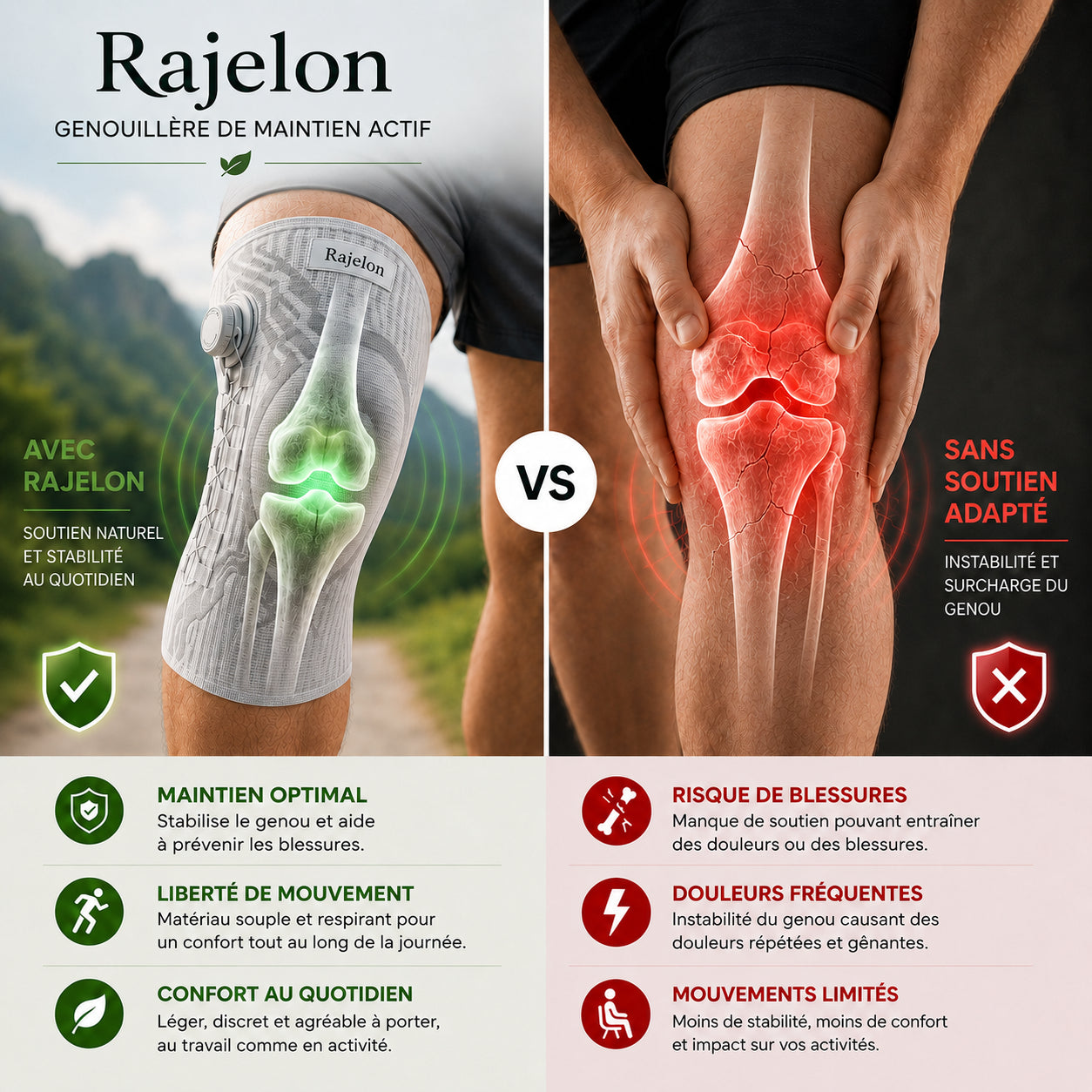Rajelon™ - Genouillère de compression ajustable